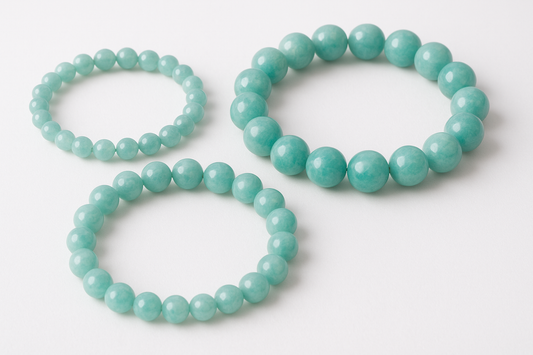 Amazonite Crystals Bracelet 6mm 8mm, 10mm images for uploading on shopify