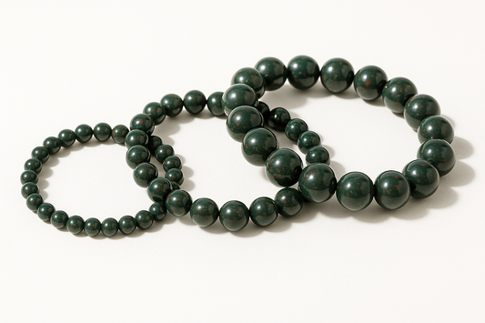Bloodstone Crystal Bracelet 6mm, 8mm, 10mm placed in style for shopify upload