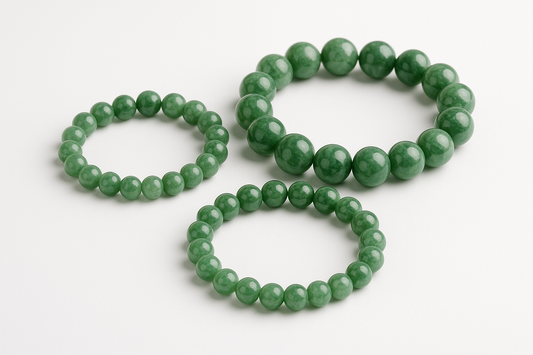 Jade Crystal Bracelet 6mm, 8mm, 10mm stylish image for shopify upload