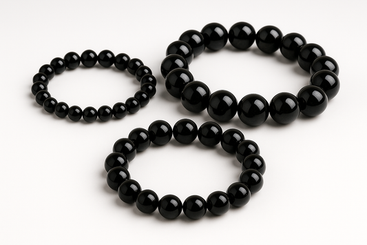 Obsidian Crystals Bracelet 6mm 8mm, 10mm image for uploading in shopify 